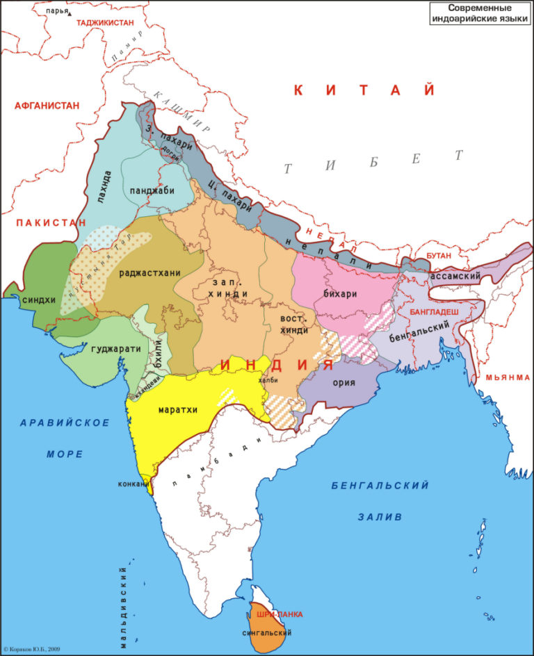 Карта народов индии