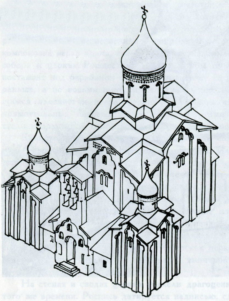 Древнерусский каменный храм нарисовать