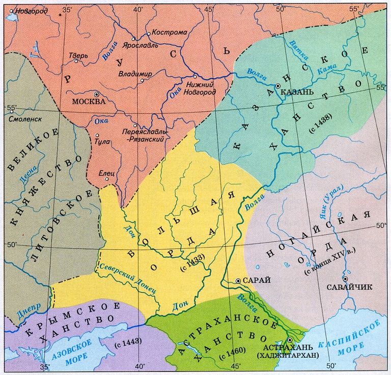 Крымское ханство в 15 веке карта